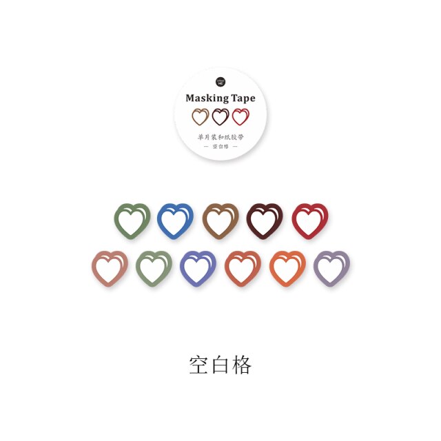 Mohamm 1Pc Love Poem Series Decoration Special-Shaped Washi Masking Tape Creative Scrapbooking Stationary School Supplies