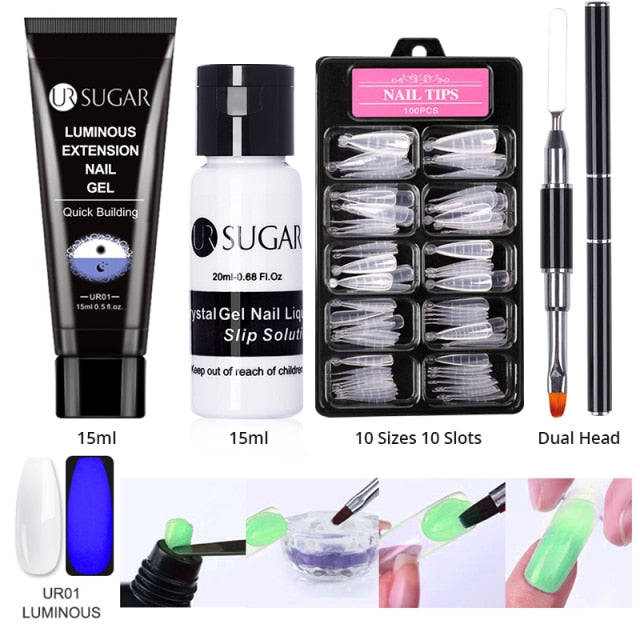 UR SUGAR Acrylic Nail Gel Kit 15ml Quick Building Set Nail Gel Polish For Nail Extensions Acrylic Gel Polish Nail Art