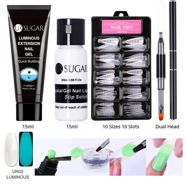 UR SUGAR Acrylic Nail Gel Kit 15ml Quick Building Set Nail Gel Polish For Nail Extensions Acrylic Gel Polish Nail Art