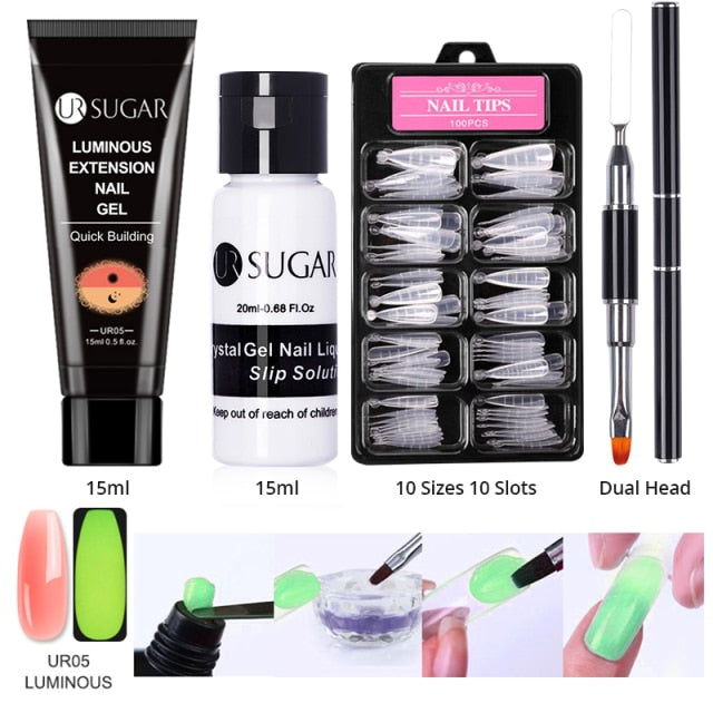 UR SUGAR Acrylic Nail Gel Kit 15ml Quick Building Set Nail Gel Polish For Nail Extensions Acrylic Gel Polish Nail Art