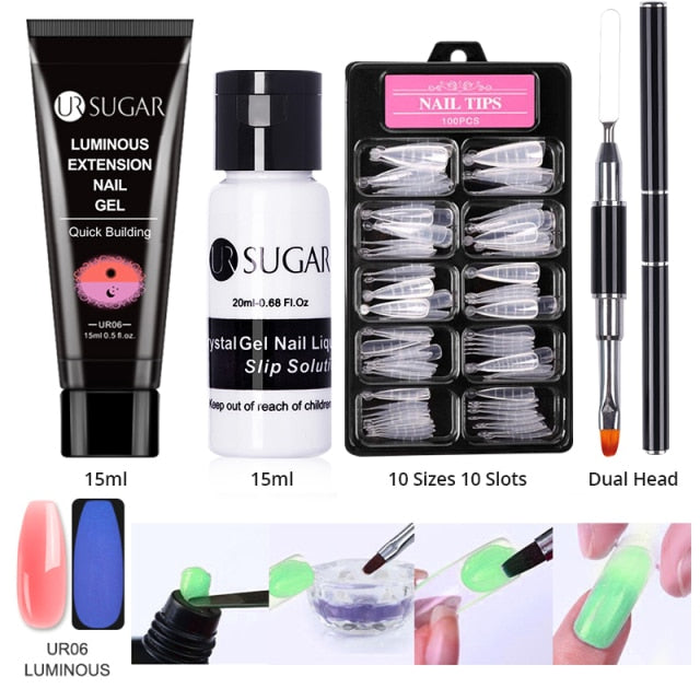 UR SUGAR Acrylic Nail Gel Kit 15ml Quick Building Set Nail Gel Polish For Nail Extensions Acrylic Gel Polish Nail Art