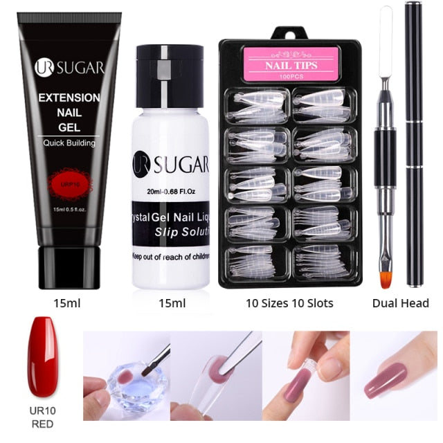 UR SUGAR Acrylic Nail Gel Kit 15ml Quick Building Set Nail Gel Polish For Nail Extensions Acrylic Gel Polish Nail Art