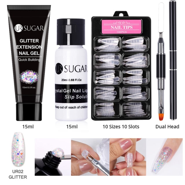 UR SUGAR Acrylic Nail Gel Kit 15ml Quick Building Set Nail Gel Polish For Nail Extensions Acrylic Gel Polish Nail Art