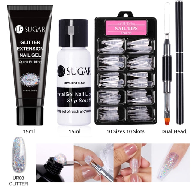 UR SUGAR Acrylic Nail Gel Kit 15ml Quick Building Set Nail Gel Polish For Nail Extensions Acrylic Gel Polish Nail Art