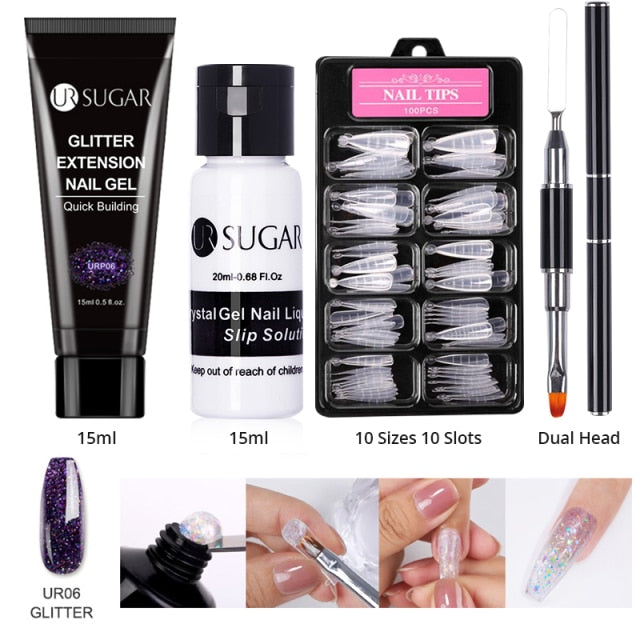 UR SUGAR Acrylic Nail Gel Kit 15ml Quick Building Set Nail Gel Polish For Nail Extensions Acrylic Gel Polish Nail Art