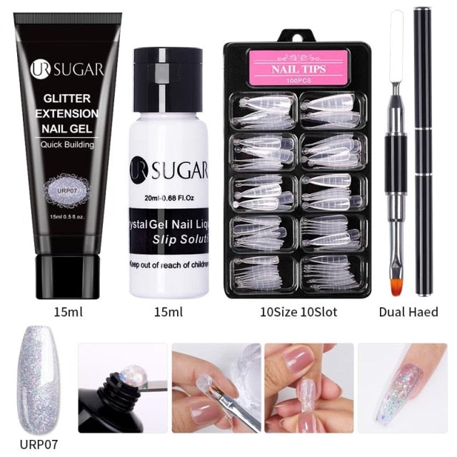 UR SUGAR Acrylic Nail Gel Kit 15ml Quick Building Set Nail Gel Polish For Nail Extensions Acrylic Gel Polish Nail Art