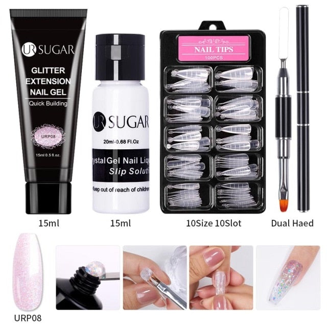 UR SUGAR Acrylic Nail Gel Kit 15ml Quick Building Set Nail Gel Polish For Nail Extensions Acrylic Gel Polish Nail Art