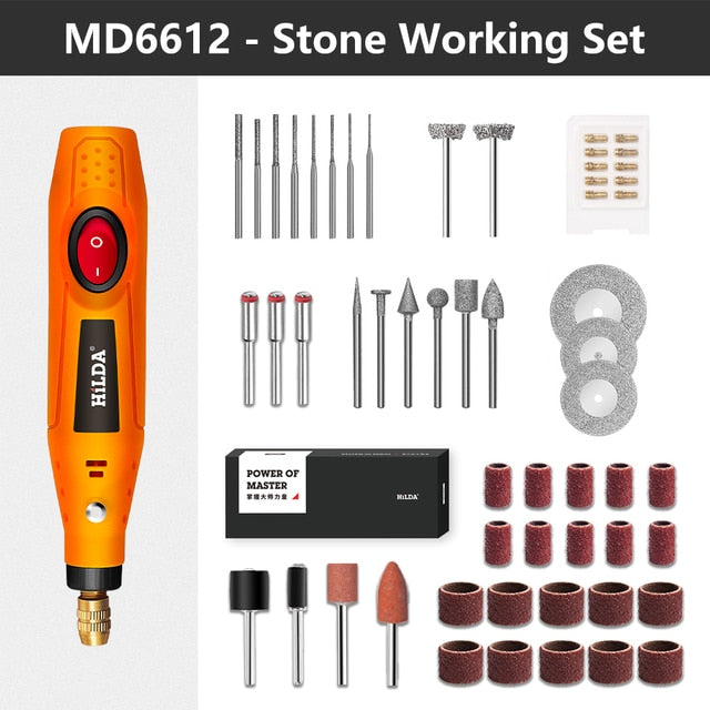 HILDA Mini Drill Rotary tool 12V Engraving Pen With Grinding Accessories Set Multifunction Mini Engraving Pen For Dremel tools