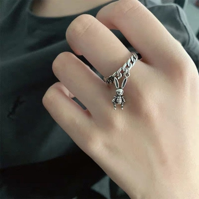 INS Retro Smile Face Ring Female Smile Ring Student Open Finger Adjustable Rings Personality Jewelry