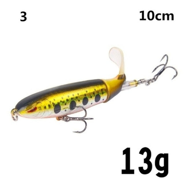 1PCS Whopper Plopper 10cm/13g Topwater Fishing Lure Artificial Hard Bait Plopper Soft Rotating Tail Fishing Tackle Fishing Bait