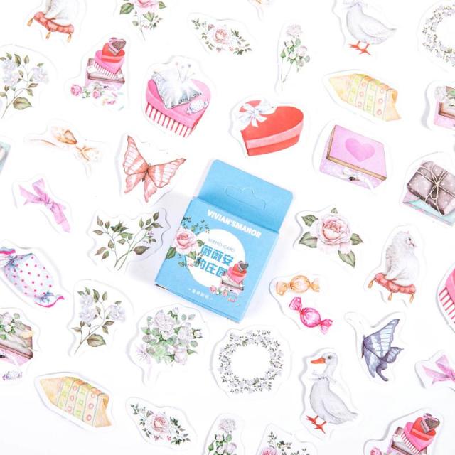 46pcs/set Autumn Flower Sticker Diy Scrapbooking Diary Planner Decoration Sticker Album