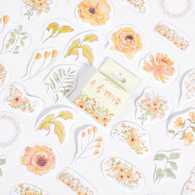 46pcs/set Autumn Flower Sticker Diy Scrapbooking Diary Planner Decoration Sticker Album