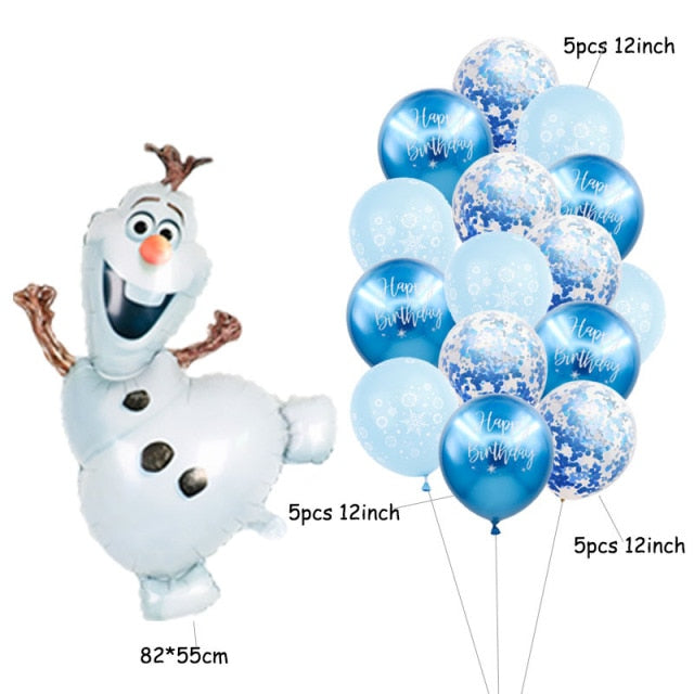 elsa Disney Frozen princess helium balloons 32inch number Baby shower girl foil globos birthday party decorations kids toys