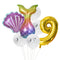 Little Mermaid Party Balloons 32inch Number Foil Balloon Kids Birthday Party Decoration Supplies Baby Shower Decor Helium Globos