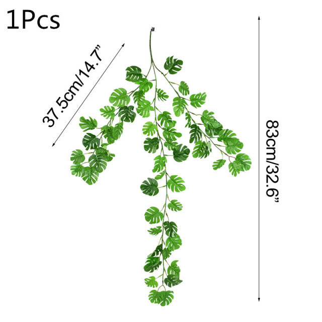 Green Eucalyptus Leaves Garland Wisteria Artificial Flowers Rattan Fake Plant Silk Leaf Vines For Wedding Birthday Party Decor