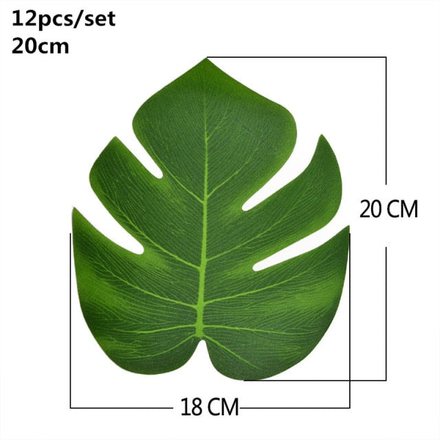 5/10pcs Artificial Gold Green Turtle Leaf Scattered Tail Leaf Fake Silk Plant For Wedding Birthday Party Home Decor Palm Leaves