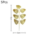 5/10pcs Artificial Gold Green Turtle Leaf Scattered Tail Leaf Fake Silk Plant For Wedding Birthday Party Home Decor Palm Leaves