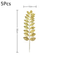 5/10pcs Artificial Gold Green Turtle Leaf Scattered Tail Leaf Fake Silk Plant For Wedding Birthday Party Home Decor Palm Leaves