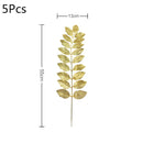 5/10pcs Artificial Gold Green Turtle Leaf Scattered Tail Leaf Fake Silk Plant For Wedding Birthday Party Home Decor Palm Leaves
