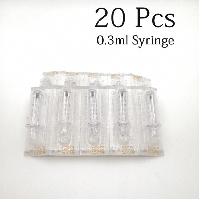 Noninvasive Nebulizer Disposable 0.3ML Syringe Ampoule Head Needle For Hyaluron Pen Meso Injection Gun Anti-wrinkle Lip Filling