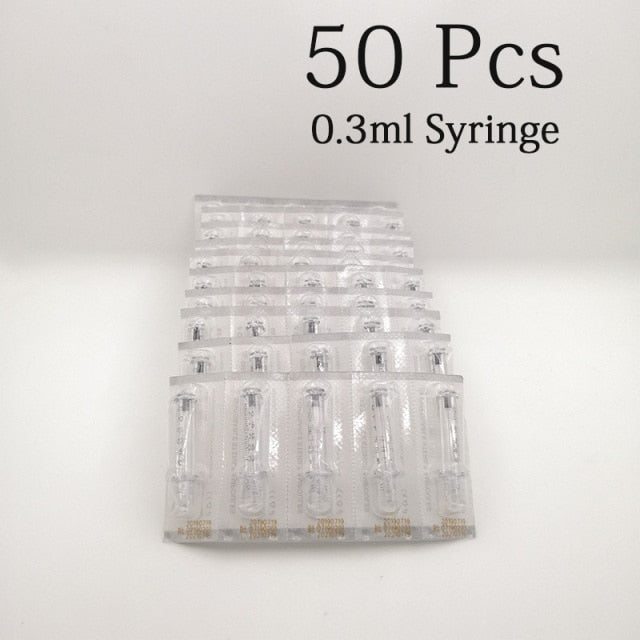 Noninvasive Nebulizer Disposable 0.3ML Syringe Ampoule Head Needle For Hyaluron Pen Meso Injection Gun Anti-wrinkle Lip Filling