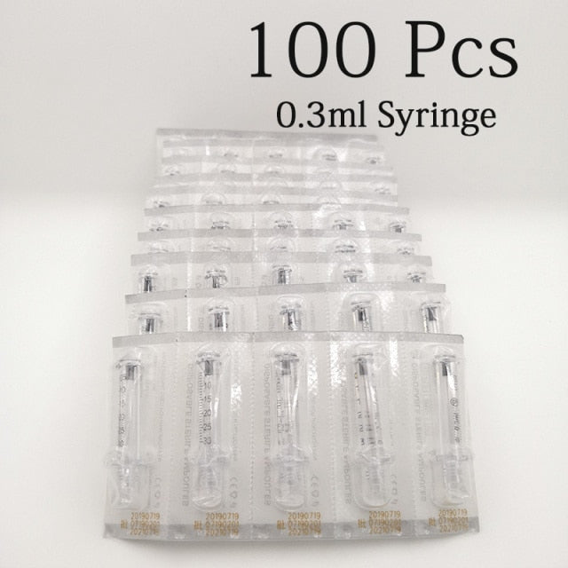 Noninvasive Nebulizer Disposable 0.3ML Syringe Ampoule Head Needle For Hyaluron Pen Meso Injection Gun Anti-wrinkle Lip Filling