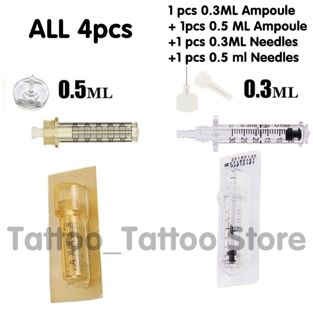 Noninvasive Nebulizer Disposable 0.3ML Syringe Ampoule Head Needle For Hyaluron Pen Meso Injection Gun Anti-wrinkle Lip Filling