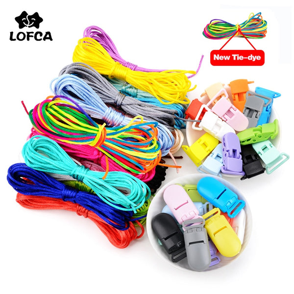 LOFCA Colorful Nylon Cord  Baby Teether Pacifier Clip Accessories  DIY For Teething Necklace Jewelry Pendant Making