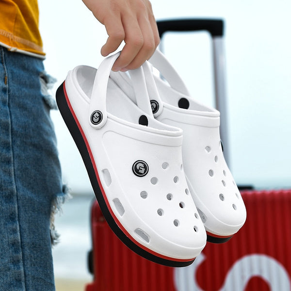 2020 New Fashion Sandals Men Clogs Slippers Soft Bottom Beach Sandals Men Clog Sandals Comfortable Breathable Ankle-Wrap EVA