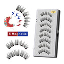 VISIBLE 8PCS 5 Magnets 3D Magnetic False Eyelashes Lasting Handmade Natural Artificial Mink Faux Cils Magnétique with Tweezers