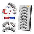 VISIBLE 8PCS 5 Magnets 3D Magnetic False Eyelashes Lasting Handmade Natural Artificial Mink Faux Cils Magnétique with Tweezers