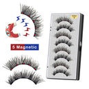 VISIBLE 8PCS 5 Magnets 3D Magnetic False Eyelashes Lasting Handmade Natural Artificial Mink Faux Cils Magnétique with Tweezers