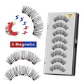 VISIBLE 8PCS 5 Magnets 3D Magnetic False Eyelashes Lasting Handmade Natural Artificial Mink Faux Cils Magnétique with Tweezers