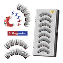 VISIBLE 8PCS 5 Magnets 3D Magnetic False Eyelashes Lasting Handmade Natural Artificial Mink Faux Cils Magnétique with Tweezers