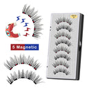 VISIBLE 8PCS 5 Magnets 3D Magnetic False Eyelashes Lasting Handmade Natural Artificial Mink Faux Cils Magnétique with Tweezers