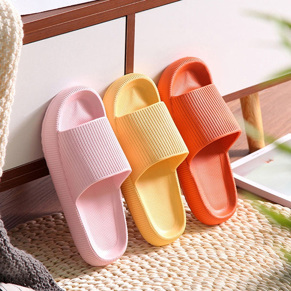 Bathroom Non-slip Slippers Fashion Thick Sole Soft EVA Indoor Slide Sandals Casual Beach Unisex Platform Men Women Home Shoes