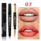2 IN 1  Lip Liner Waterproof Matte Lipstick Pencil Contour Tint Sexy Red Matte Long Lasting Moisturizer Lipliner Cosmetics TSLM1
