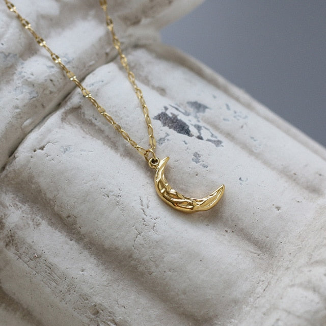 2020 High Quality Korean 14k Gold Plated Fine Jewelry Women Fairy Double Chains Necklaces for Female Star Moon Pendant Mom Gifts