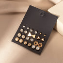 Women's Earrings Set Retro Korean Geometric Stud Earrings for Women Korean Gold Small Metal Pearl Earring 2021 Trend Jewelry