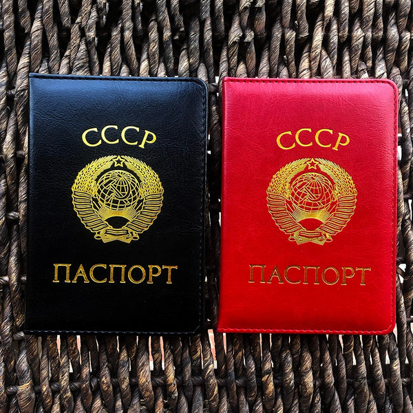 Russian CCCP Ussr Passport Cover Soviet Leather Covers for Passports Ussr Card Holder Men Passport-cover Cover of The Passport
