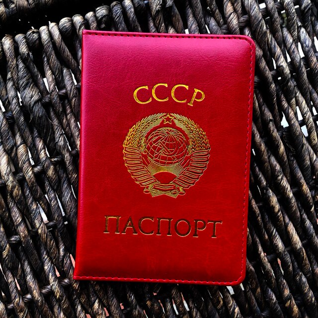 Russian CCCP Ussr Passport Cover Soviet Leather Covers for Passports Ussr Card Holder Men Passport-cover Cover of The Passport