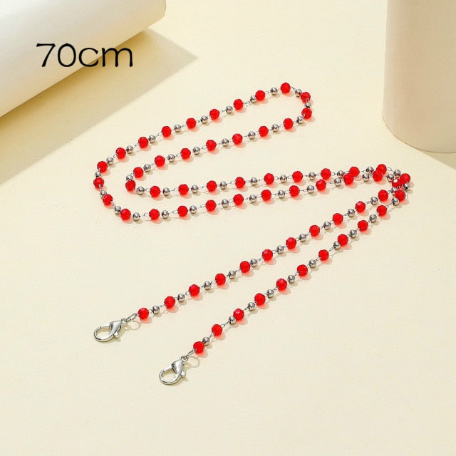 New Adjustable Acrylic Mask Lanyard Mask storage artifact Portable mask storage chain Student chains for storing masks holder