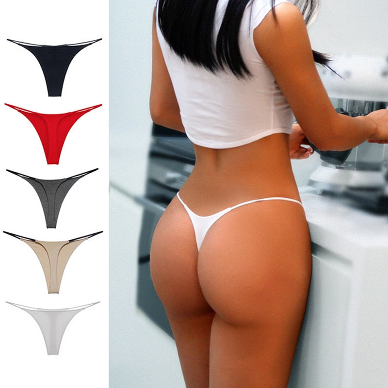 G-string Panties Women's Underwear Sexy Panties Female Underpants Thong Solid Color Pantys Lingerie M-XL Low-Rise Design