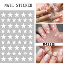 HZ Korea 2019 Summer Sweet Cute Colorful Flower Nail Sticker Waterproof Design Nail Decals For Women Girls Party Accessories