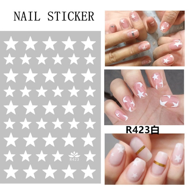 HZ Korea 2019 Summer Sweet Cute Colorful Flower Nail Sticker Waterproof Design Nail Decals For Women Girls Party Accessories