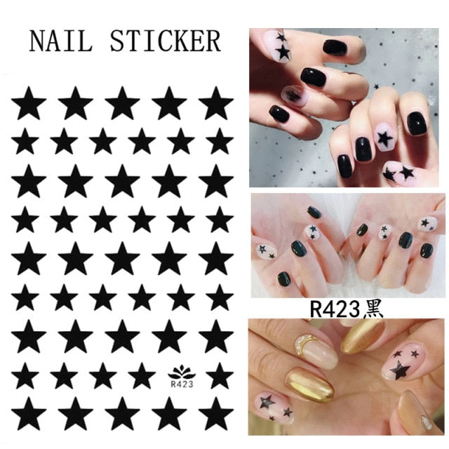 HZ Korea 2019 Summer Sweet Cute Colorful Flower Nail Sticker Waterproof Design Nail Decals For Women Girls Party Accessories