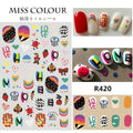 HZ Korea 2019 Summer Sweet Cute Colorful Flower Nail Sticker Waterproof Design Nail Decals For Women Girls Party Accessories