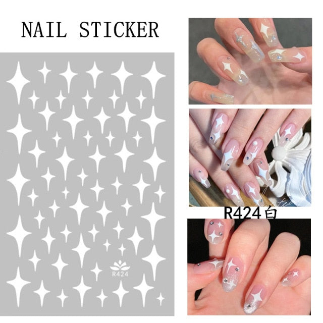 HZ Korea 2019 Summer Sweet Cute Colorful Flower Nail Sticker Waterproof Design Nail Decals For Women Girls Party Accessories