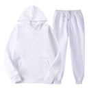 Tracksuit Men Fashion Hoodies Men Suits Solid Sets Men Sweatshirts+Sweatpants Spring Autumn Fleece Hooded Pullover 2 Pieces Set