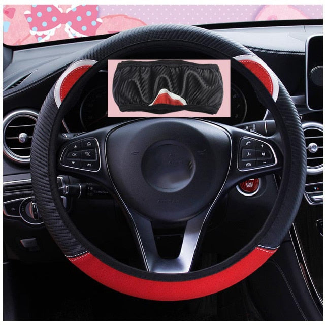 Cute Cartoon Cat Ear Steering Wheel Cover for Women Universal Car-styling Steering-Wheel Covers Auto Decoration Accessories